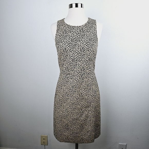 J. Crew Animal Print Sleeveless Sheath Dress, size 0 - Picture 4 of 14